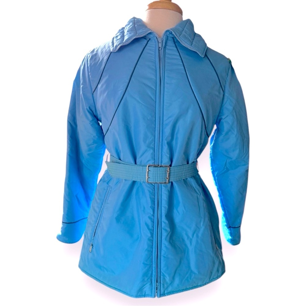 Deadstock 70s NWT Vintage Ski Coat Jacket Belted Size 12 Swing West